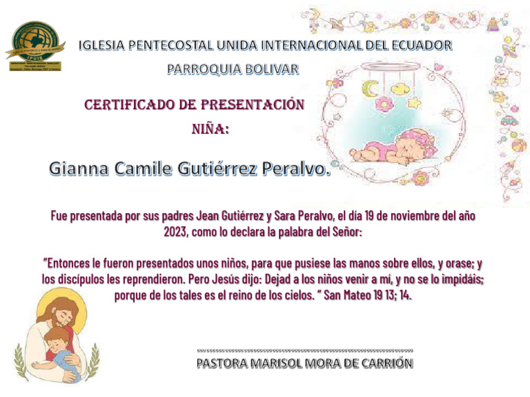 Certificado de Presentacion | PDF