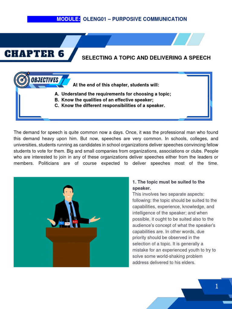 Selecting Topics for Effective Speeches | PDF | Mass Media | Communication