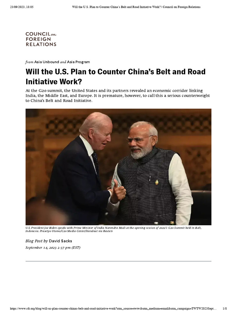 Will The U.S. Plan To Counter China's Belt and Road Initiative Work ...
