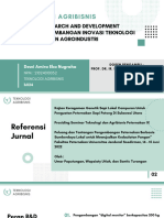 Teknologi Agribisnis: Peranan Research and Development Dalam Pengembangan Inovasi Teknologi Agribisnis Dan Agroindustri