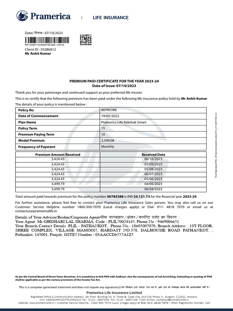 Lic receipts download free pdf insurance life insurance
