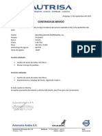 Constancia de Servicio - Raciemsa - R-805 09-2023