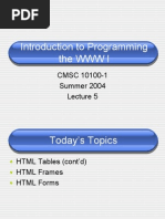 HTML Tables, Frames, Forms