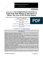 Effects of Loss of Agricultural Land Due To Largescale Gold Mining On Agriculture in Ghana The Case of The Western Region