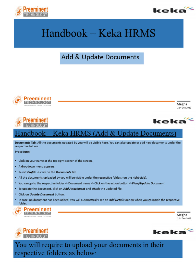 Document Upload Guide for Keka HRMS | PDF | Software | Computing