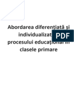 Abordarea Diferențiată Și Individualizată A Procesului Educațional.