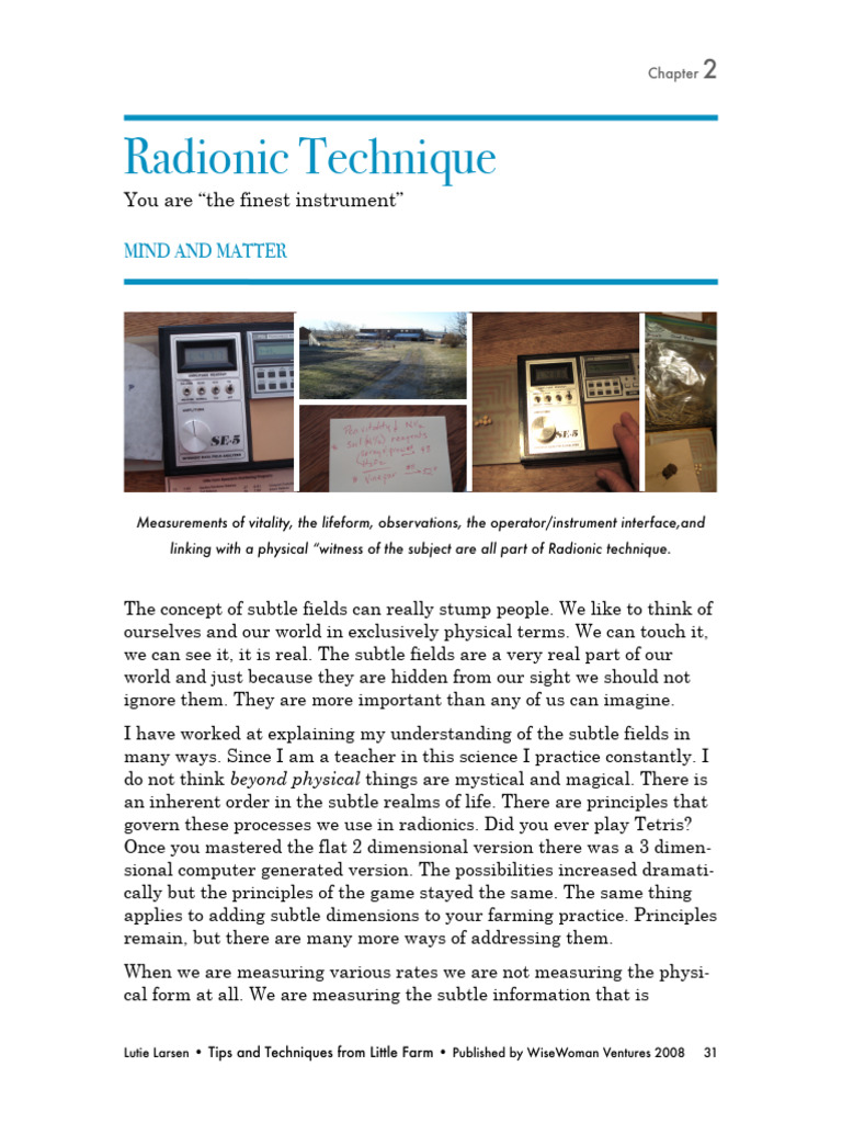 LF TIPS and Techniques-2 Radionic Technique PDF | PDF | Pendulum 