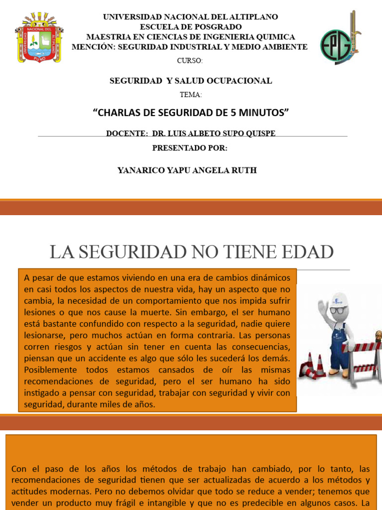 Charlas De Seguridad De 5 Minutos Angela Ruth Pdf