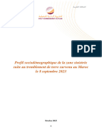 Profil Sociodémographique de La Zone Sinistrée Suite Au Tremblement de Terre Survenu Au Maroc Le 8 Septembre 2023