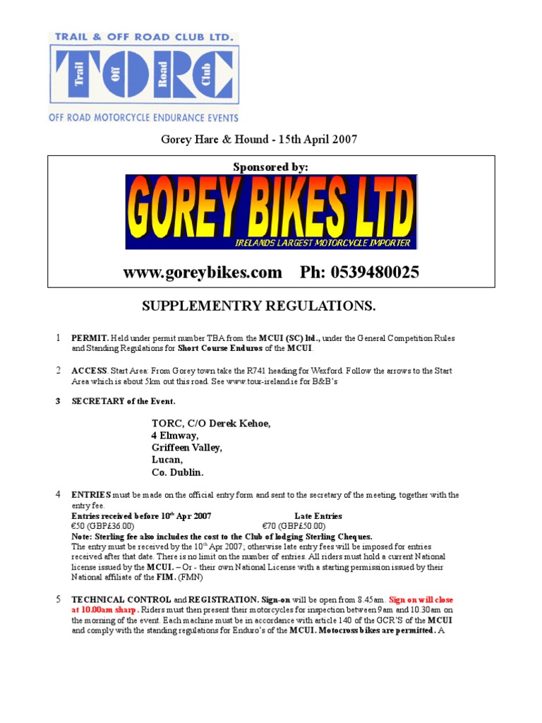 Goreyy H H 2007 Regs PDF Barcode Motorsport