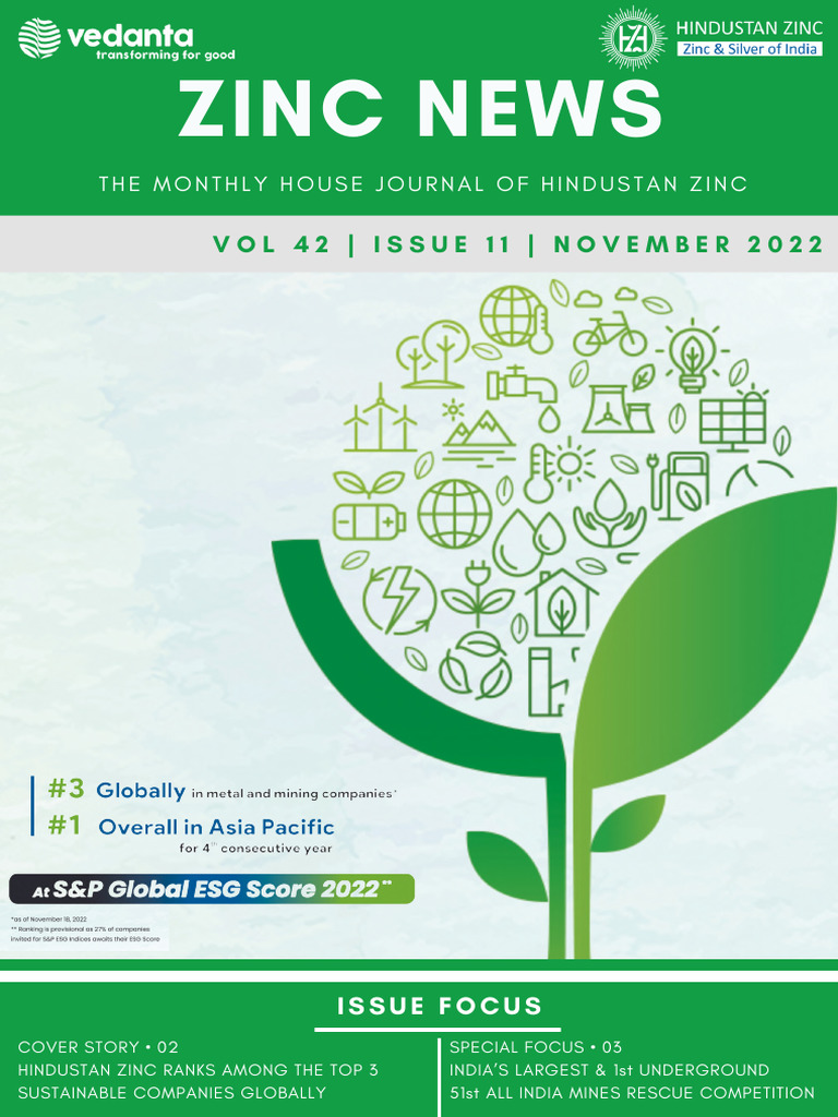 Zinc News VOL 42 Issue 11 November 2022 PDF Emergency Management Sustainability