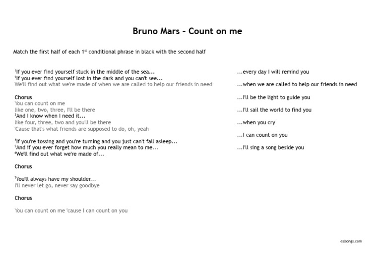 Bruno mars count on me pdf