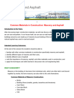 Common Materials in Construction: Masonry and Asphalt