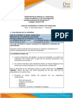 Guía de Actividades y Rúbrica de Evaluación - Unidad 3 - Fase 4 - Road Map Project I - Iniciacion