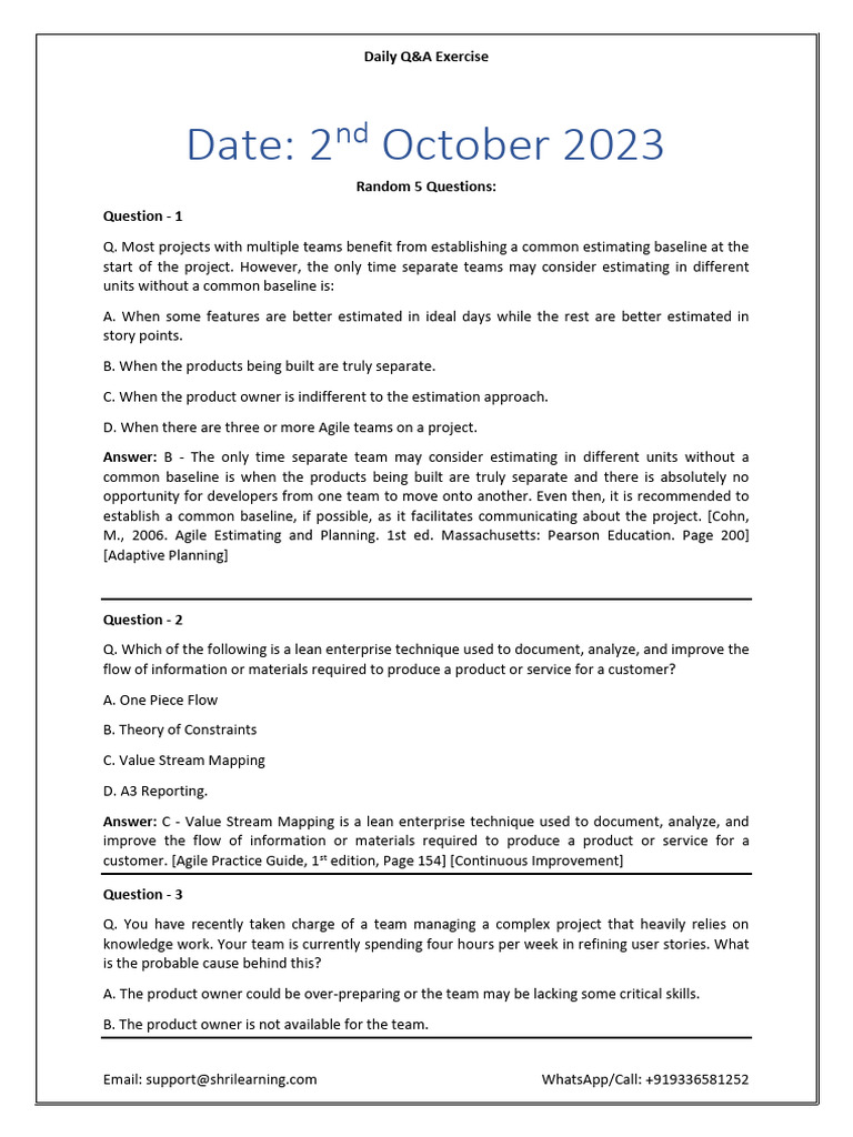 Daily Agile Q&A: Insights & Techniques | PDF | Scrum (Software ...