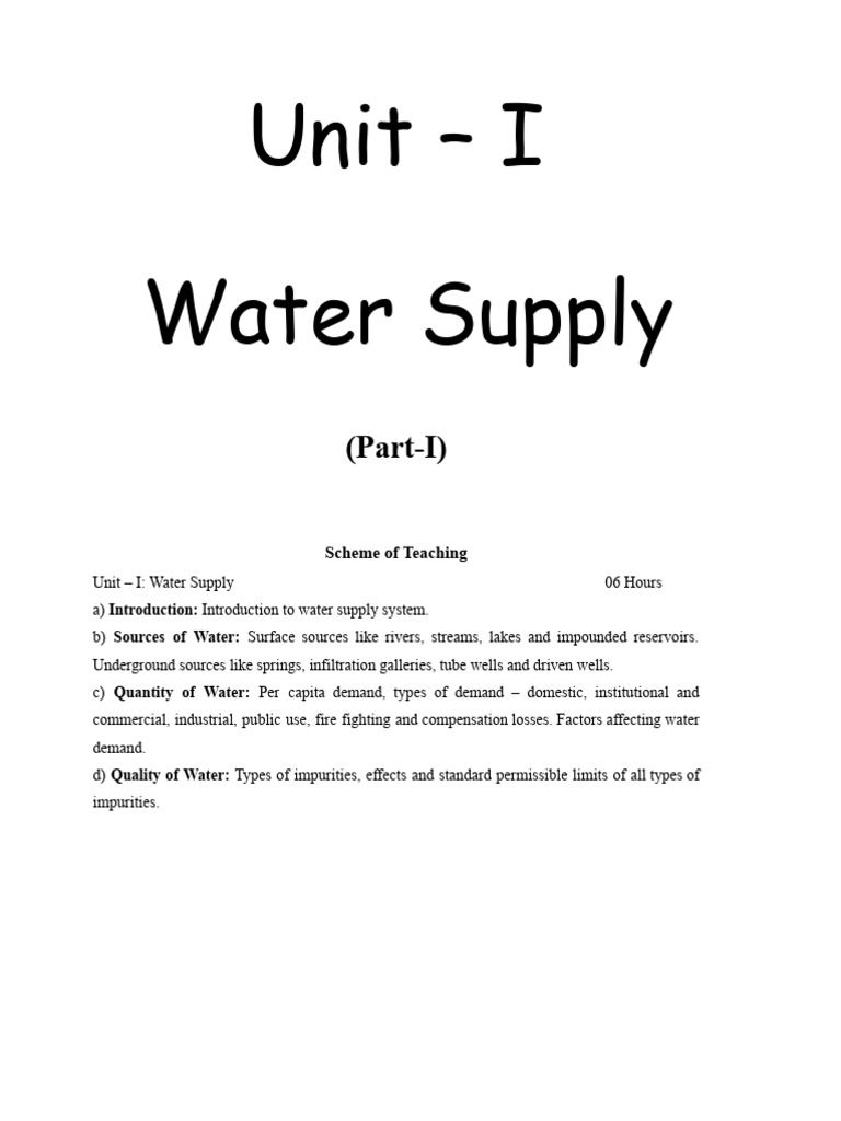 Water Supply PDF Drinking Water Aquifer