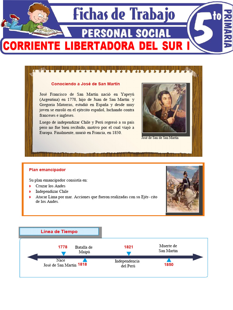 Corriente Libertadora Del Sur I para Quinta Grado de Primaria PDF