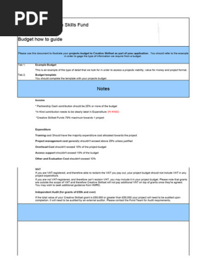 Budget Form
