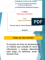 Toma de Decisiones: Escuela Profesional de Industrial Pesquera