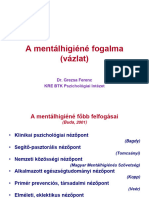 A Mentálhigiéné Fogalma (Vázlat) Dr. Grezsa Ferenc KRE BTK Pszichológiai Intézet