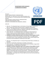 Shot List and News Article - On Second Visit, Un Independent Expert Highlights Cross-Cutting Nature of Human Rights in Somalia