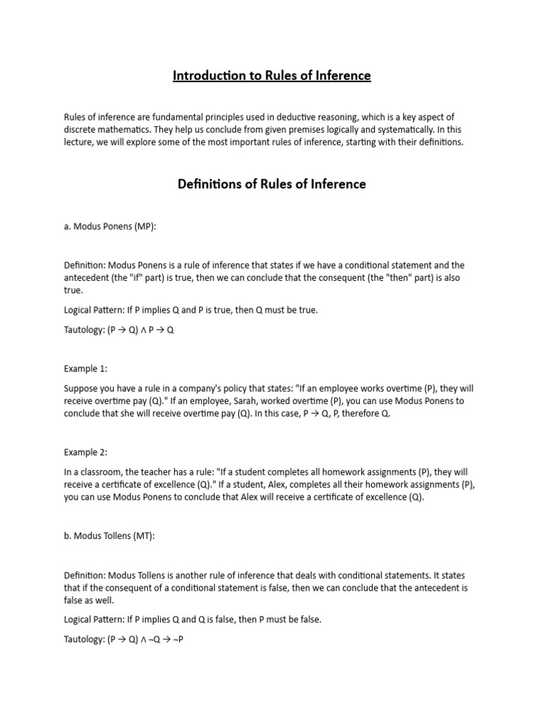 Introduction to rules of inference pdf logic inference