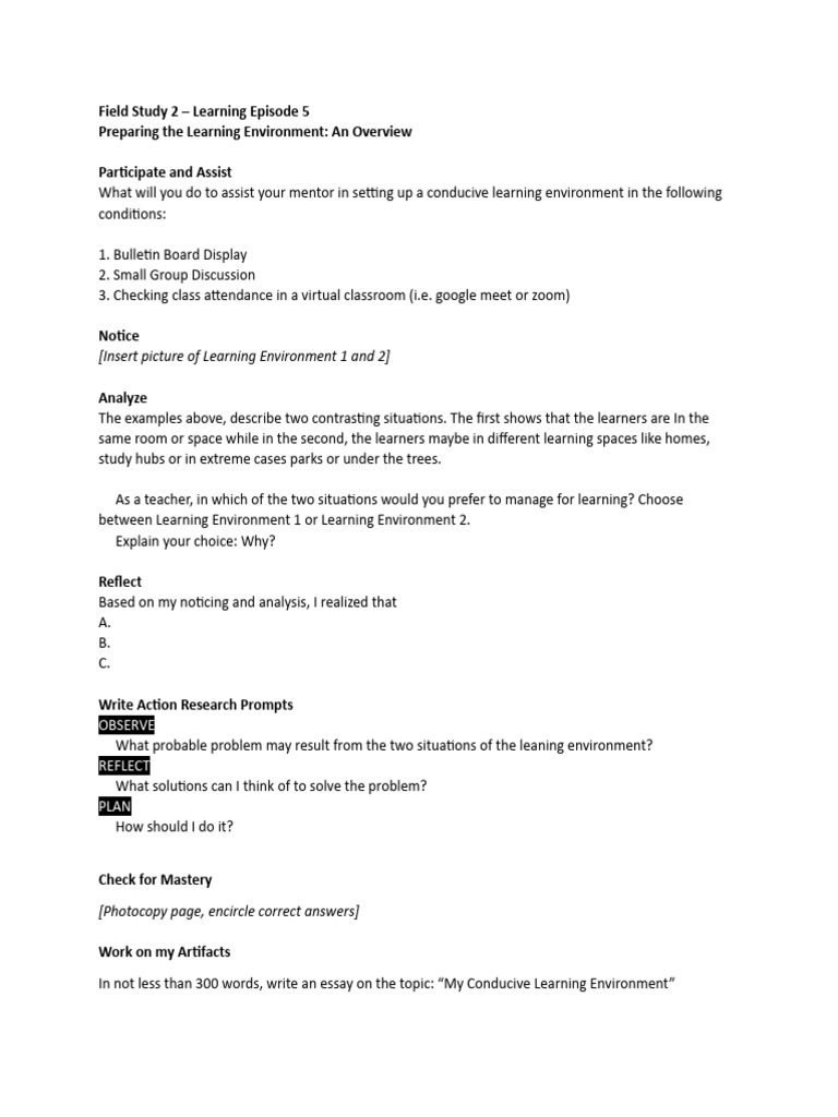 Fs2 Ep 1 Ep 5 Pdf Learning Teachers