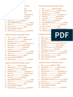 Complete The Sentences With Singular or Plural