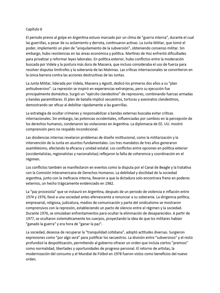 Resumen Historia de La Argentina Cap 6 y 7 Navarro | PDF