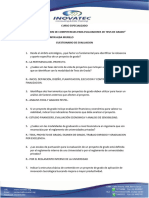 Cuestionario de Evaluacion