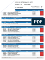 Registro de Personal en Obra: Parque Acuático Los Trinitarios 103 0