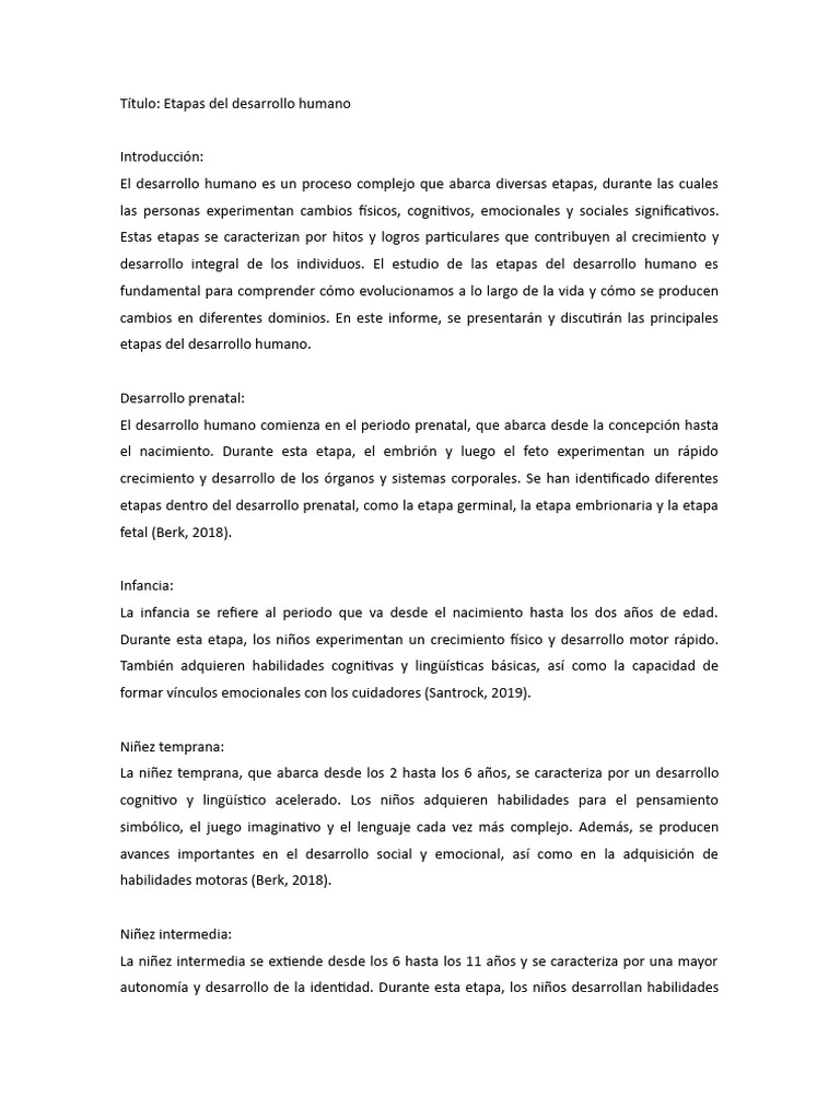Etapas del Desarrollo Humano | PDF | Adolescencia | Las emociones