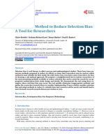 Choosing A Method To Reduce Selection Bias: A Tool For Researchers