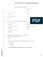 Finding The NTH Term of A Linear Sequence - Answers