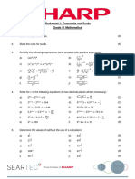 Worksheet 1 Exponents Grade 11 Mathematics