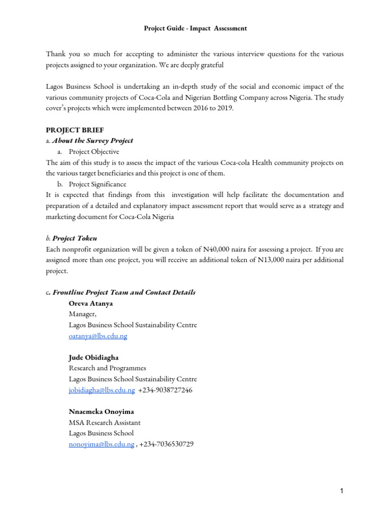 Project guide impact assessment pdf interview consent