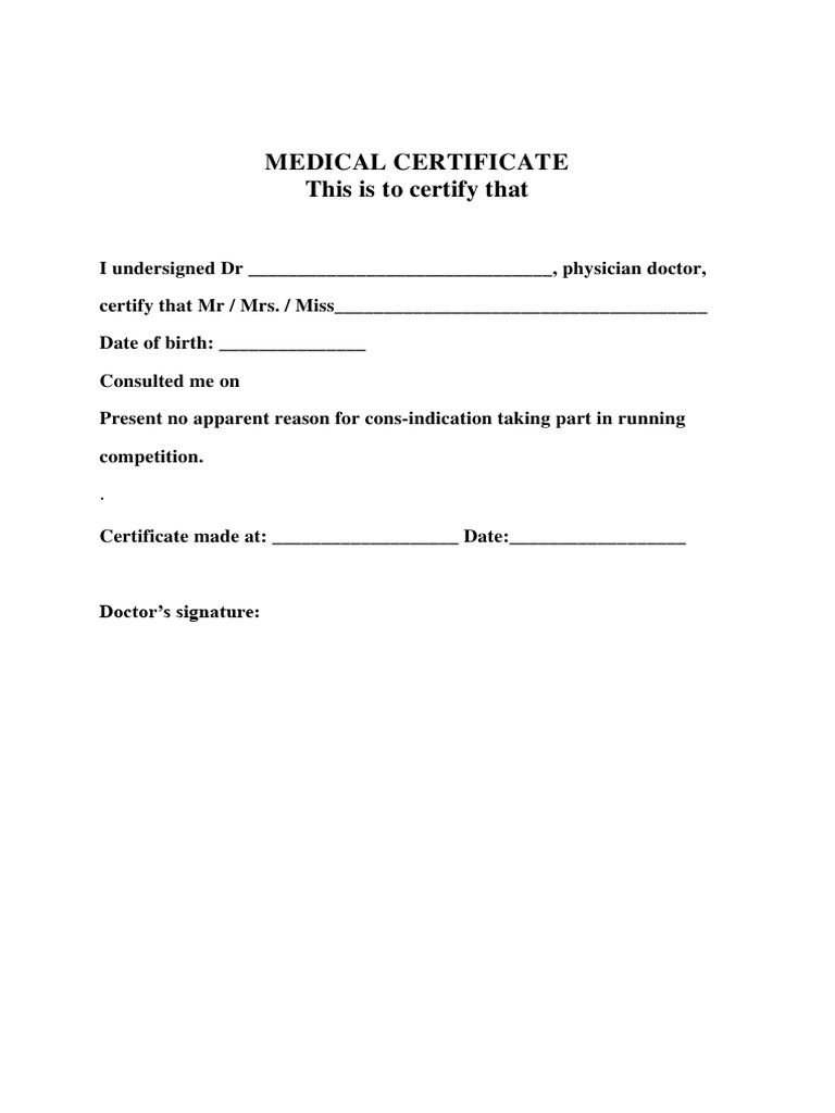 Medical Certificate Zaswiadczenie Lekarskie Indro Online | PDF