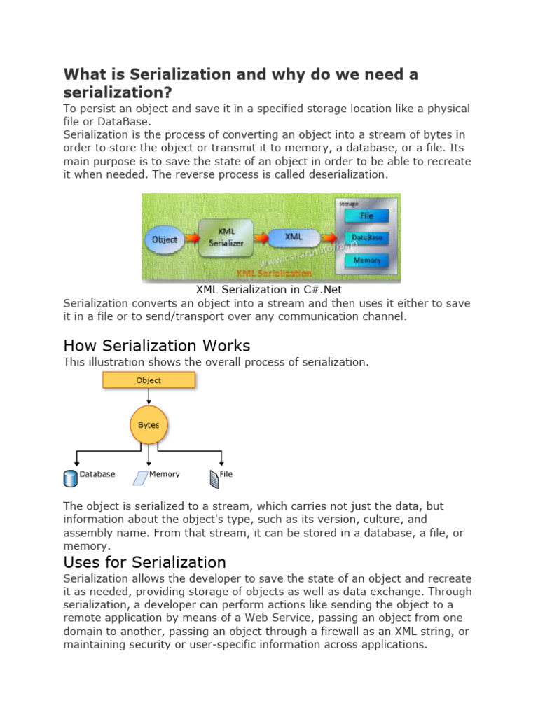 Serialization Download Free Pdf Xml Class Computer Programming