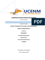 Ensayo: El Espíritu de Las Leyes, Autor Montesquieu Derecho Administrativo I