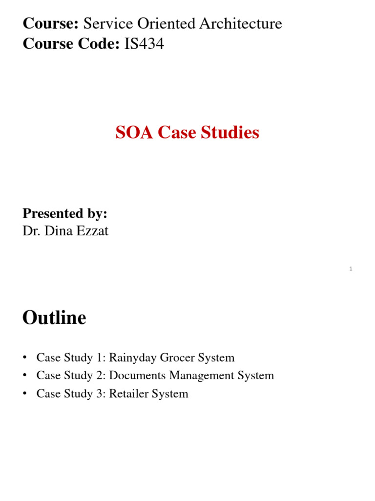 Lecture 2-SOA Case Studies | PDF | Grocery Store | Databases