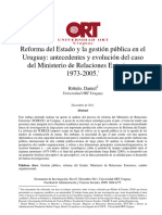 Reforma de Estado y Gestion Publica en Uruguay Antecedntes y Evolucion