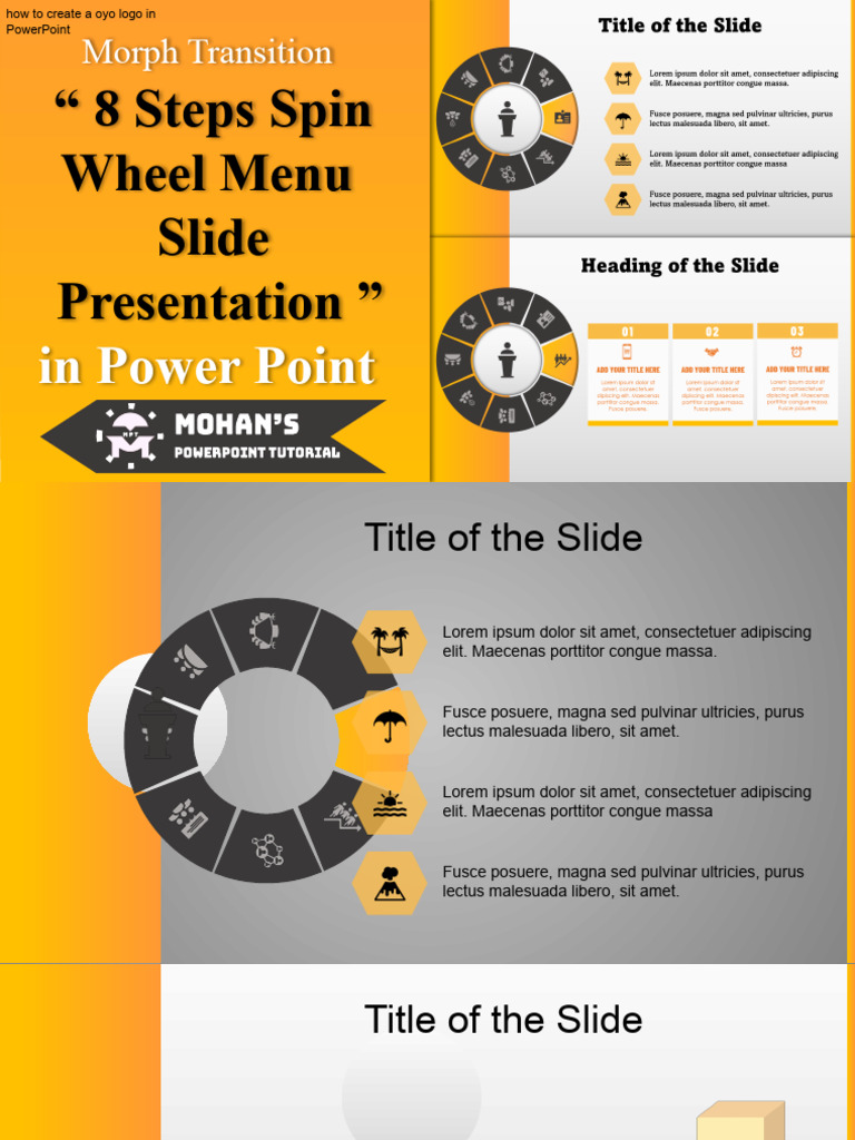 8 Steps Spin Wheel Menu Slide Presentation PDF Tullii