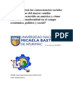 Cuáles Fueron Las Consecuencias Sociales y Psicológicas Del Mayor Cambio Estructural Ocurrido en América y Cómo Funciona La Modernidad en El Campo Económico