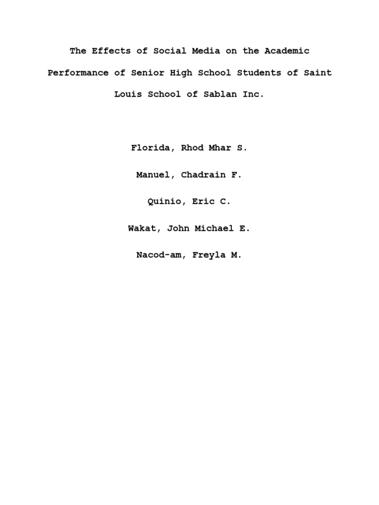 Impact of Social Media on Students' Grades | PDF | Social Media ...