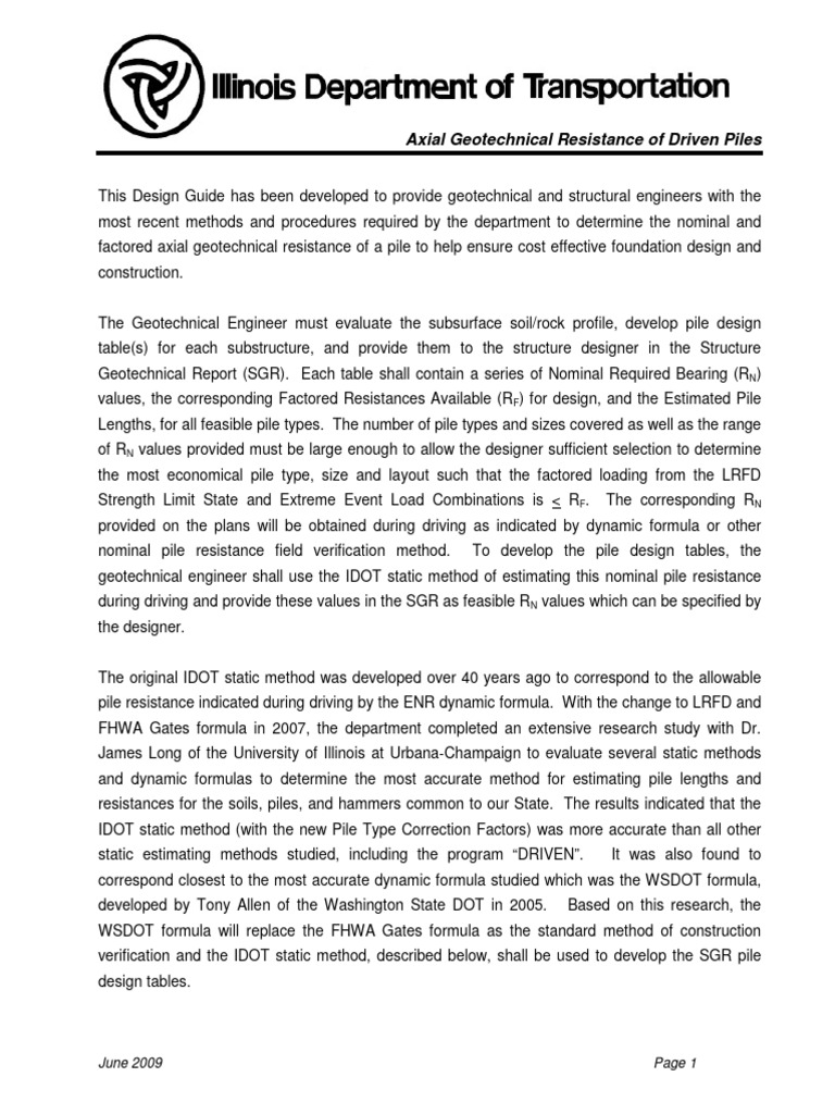 Axial Geotechnical Resistance Of Driven Piles Pdf Deep Foundation