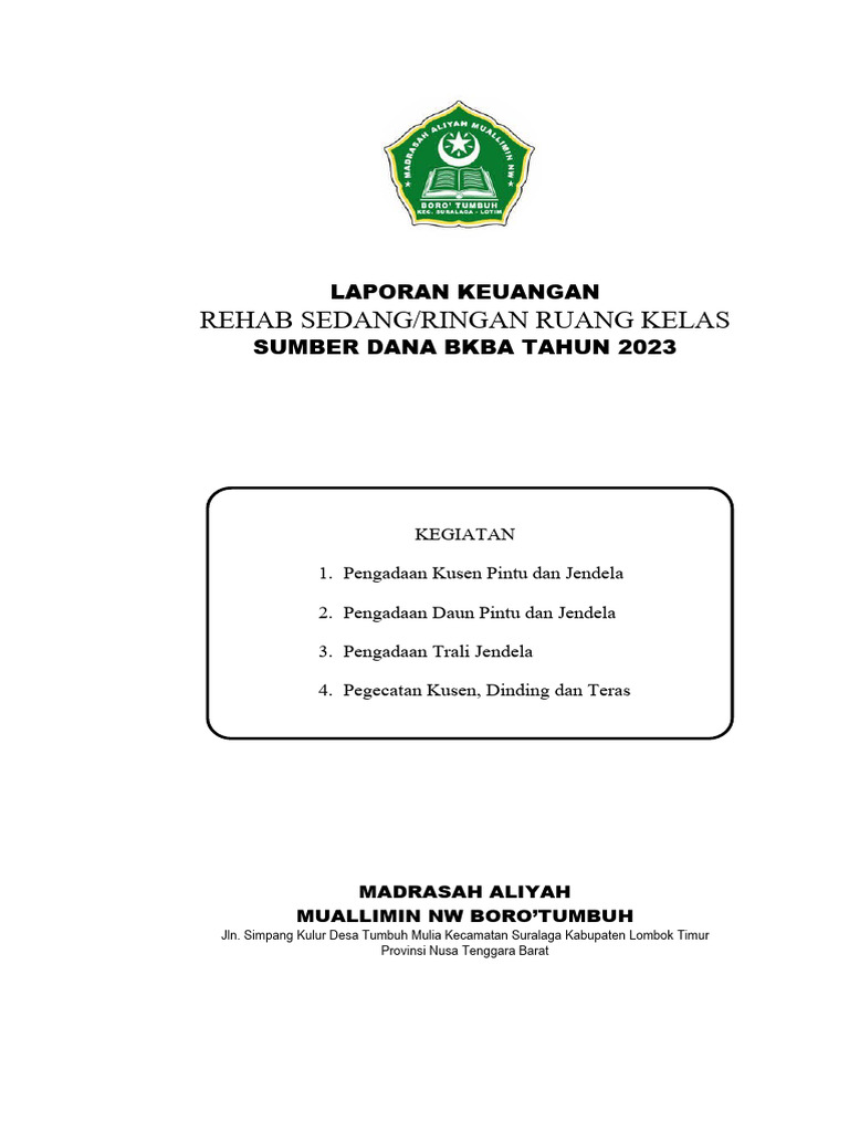 Laporan Keuangan BKBA 2023 | PDF