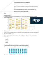 Evaluación de Matemática Tercero Básico