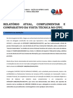 Relatório de Inspeção Complementar Da Cela Comum Da Advogada Na Penitenciária Feminina de Cariacica - 06-09-22 - 11 Subseção Da Oab-Es - Final