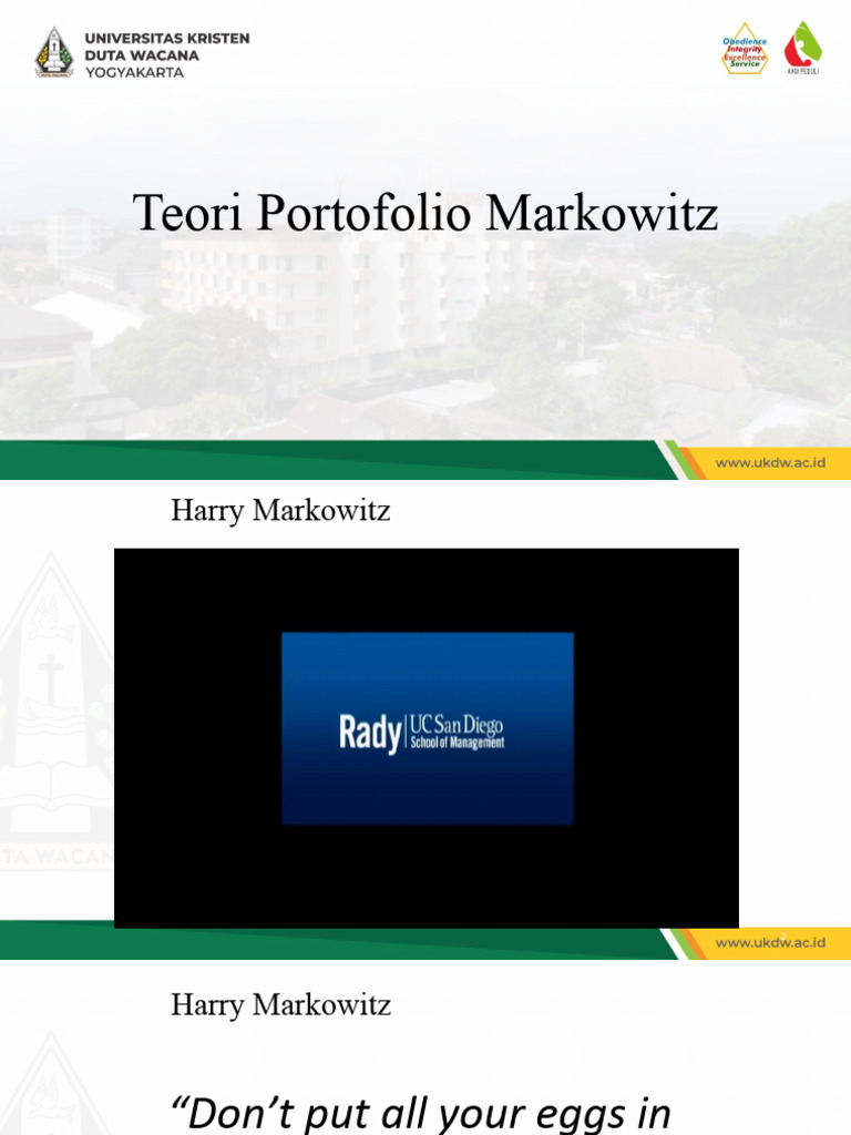 Teori Portofolio Markowitz: Prinsip dan Kelebihan | PDF