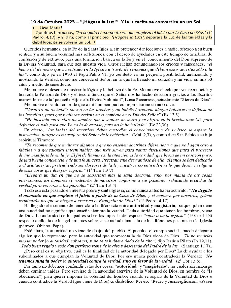 Hágase La Luz | PDF | Cristo (título) | Papa